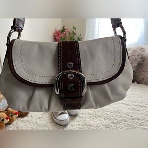 Coach Ivory and Chocolate Hobo Bag